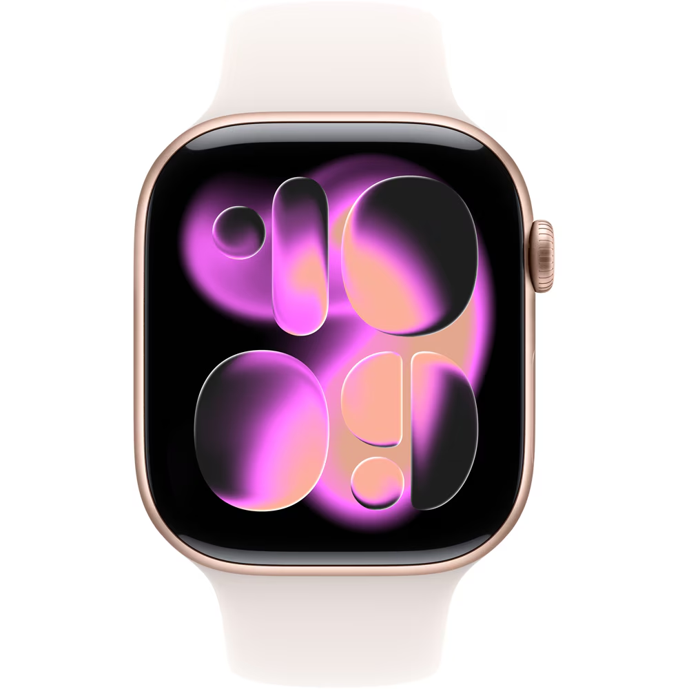 Apple Watch 11, GPS + Cellular, 46 mm, Rose Gold Aluminium Case, Light Blush Sport Band - M/L — imaginea 1