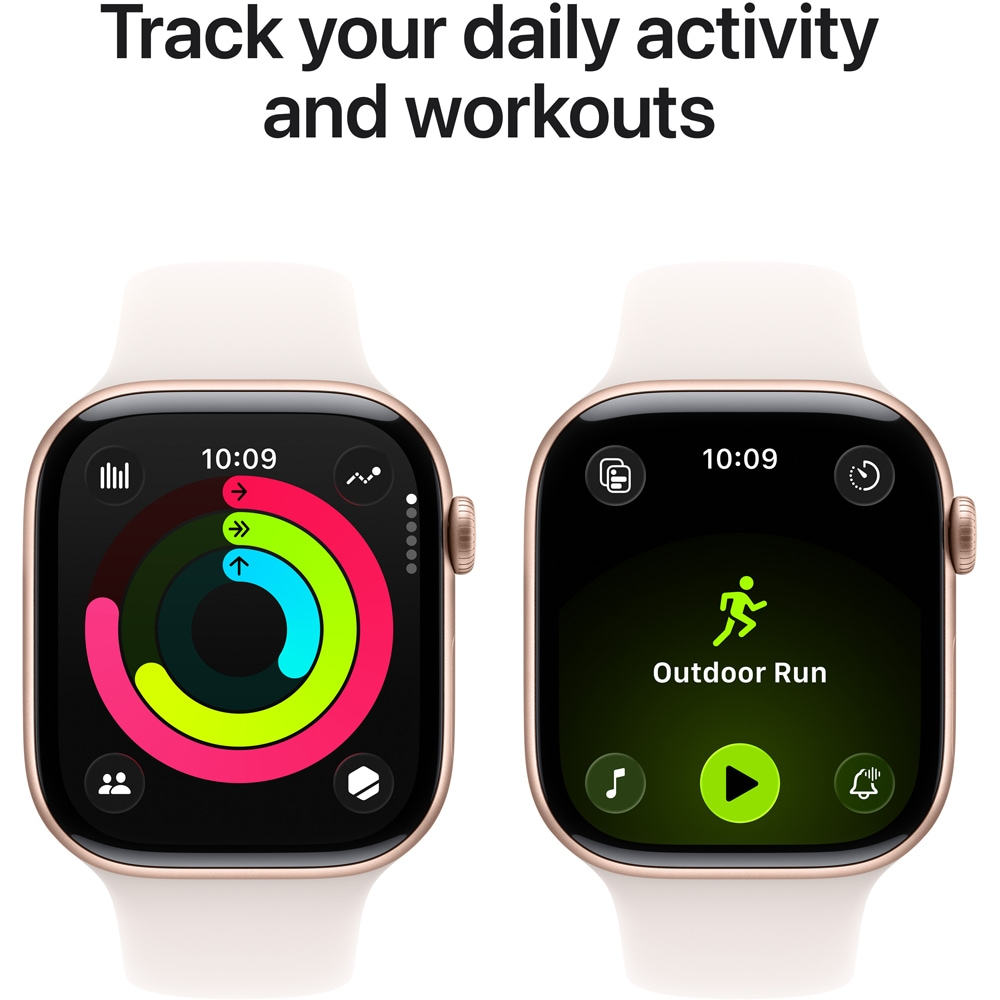 Apple Watch 11, GPS + Cellular, 46 mm, Rose Gold Aluminium Case, Light Blush Sport Band - M/L — imaginea 6