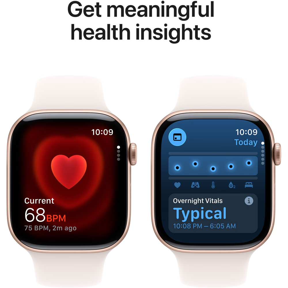 Apple Watch 11, GPS + Cellular, 46 mm, Rose Gold Aluminium Case, Light Blush Sport Band - M/L — imaginea 5