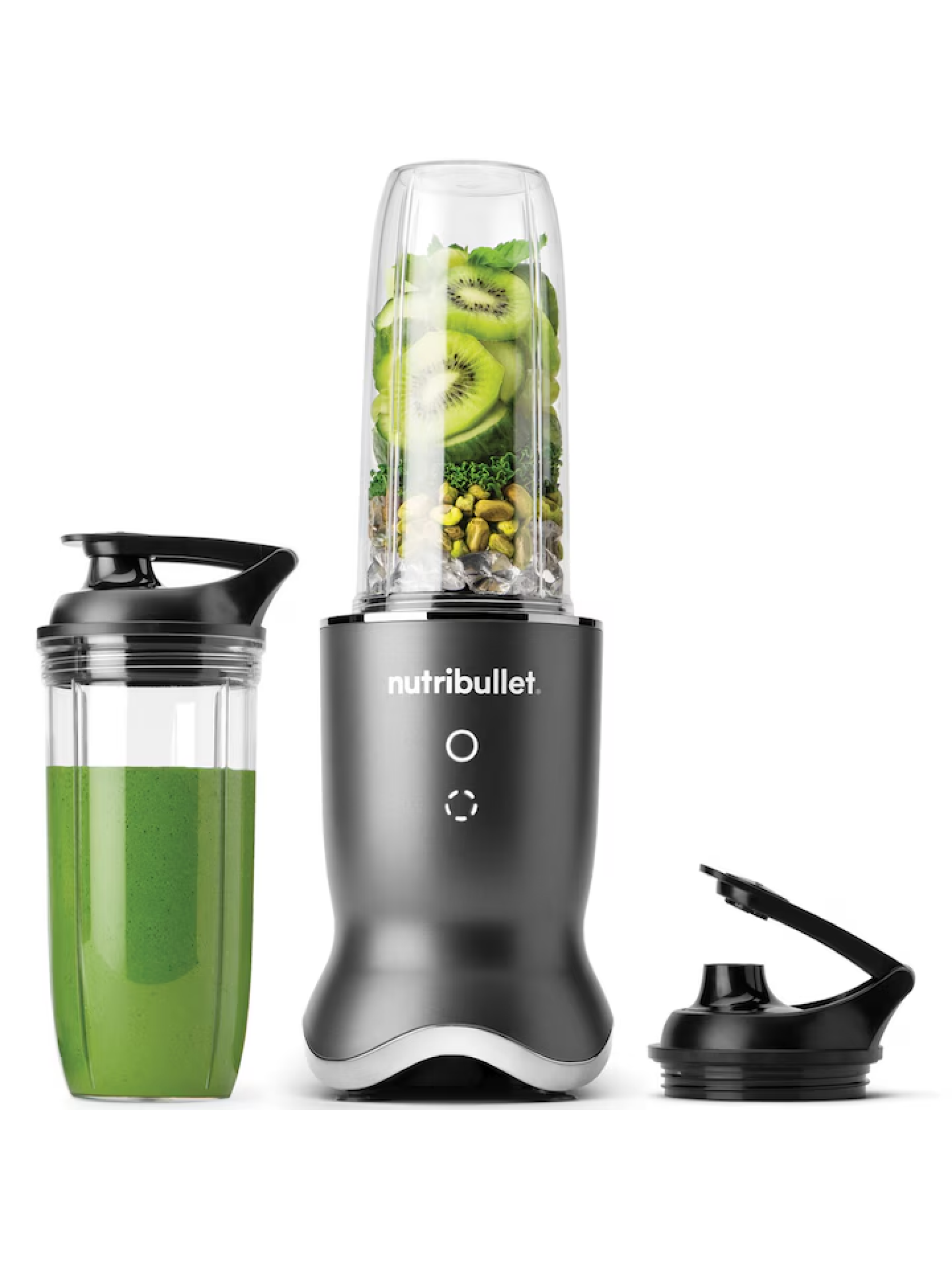 Blender Nutribullet Ultra NB1206DGCC, 0C22300099, 1200 W, 1 viteza si functie Pulse, cupa 0.7l, cupa 0.9l, 4 accesorii, gri inchis/ argintiu
